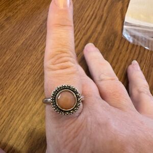 Pandora Silver Ring with opal Size 8